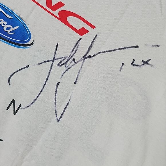 2004 John Force Eric Medlen Bob Tasca Sr Autographs Vintage Shirt Mens XL - Picture 8 of 9